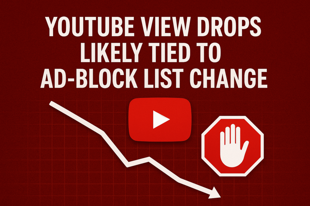 You tube View Dropped