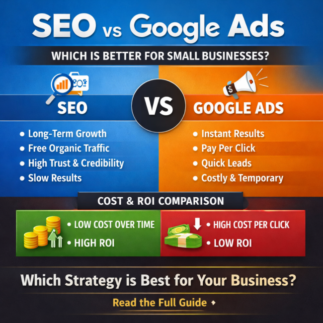 SEO vs Google Ads comparison SEO vs Google Ads comparison
